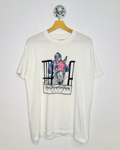 Vintage Classic Thoroughbred Racing White Tee Shirt