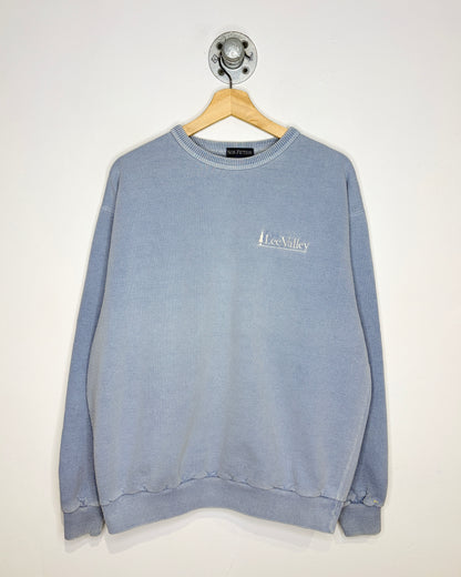 Vintage 90s Lee Valley Faded Powder Blue Heavyweight Crewneck Sweatshirt