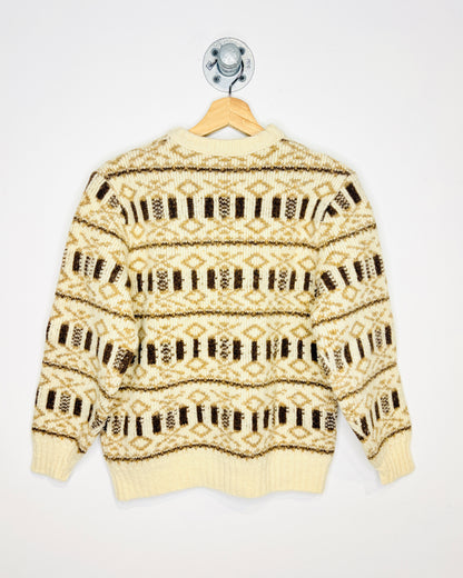 Vintage 80s Tundra Pure Wool Earth Tone Sweater