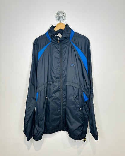 Vintage Nike Black And Blue Nylon Zip Up Jacket