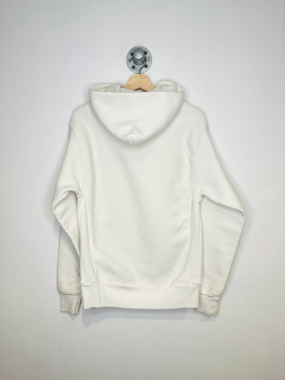 Vintage 1990s Queen’s Made In Canada White Kangaroo Pocket Hoodie
