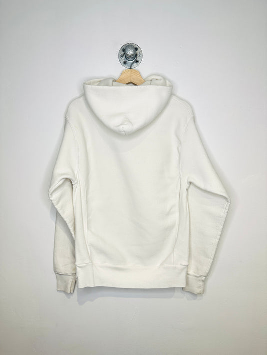 Vintage 1990s Queen’s Made In Canada White Kangaroo Pocket Hoodie