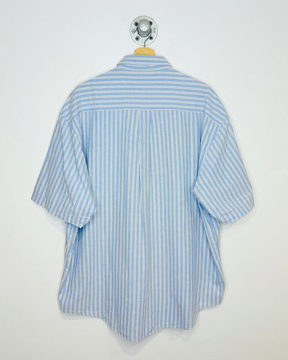 Vintage 90s Harvie & Crosbie Blue Oxford Short Sleeve Button Up