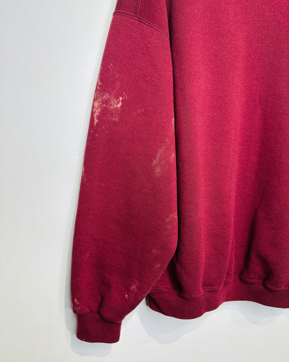 Vintage Davis County Russell Athletics Volleyball Burgundy Bleach Stained Crewneck Sweatshirt