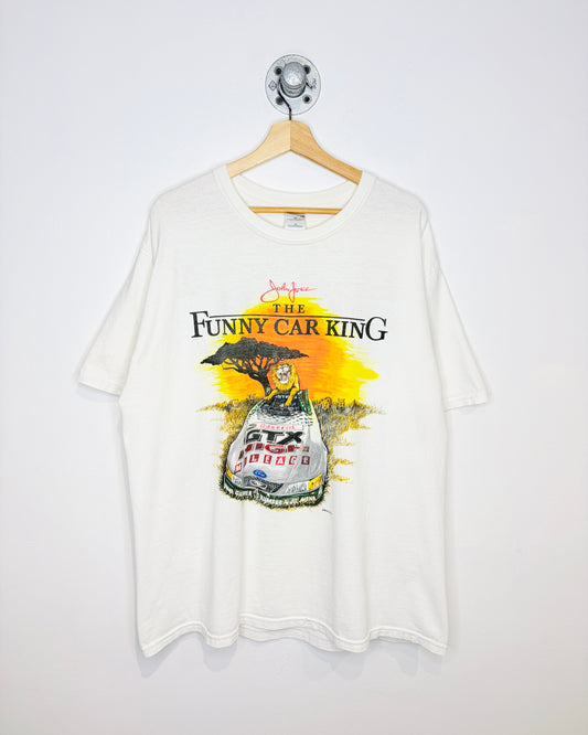 Vintage 2003 John Force Funny Car King White Tee Shirt