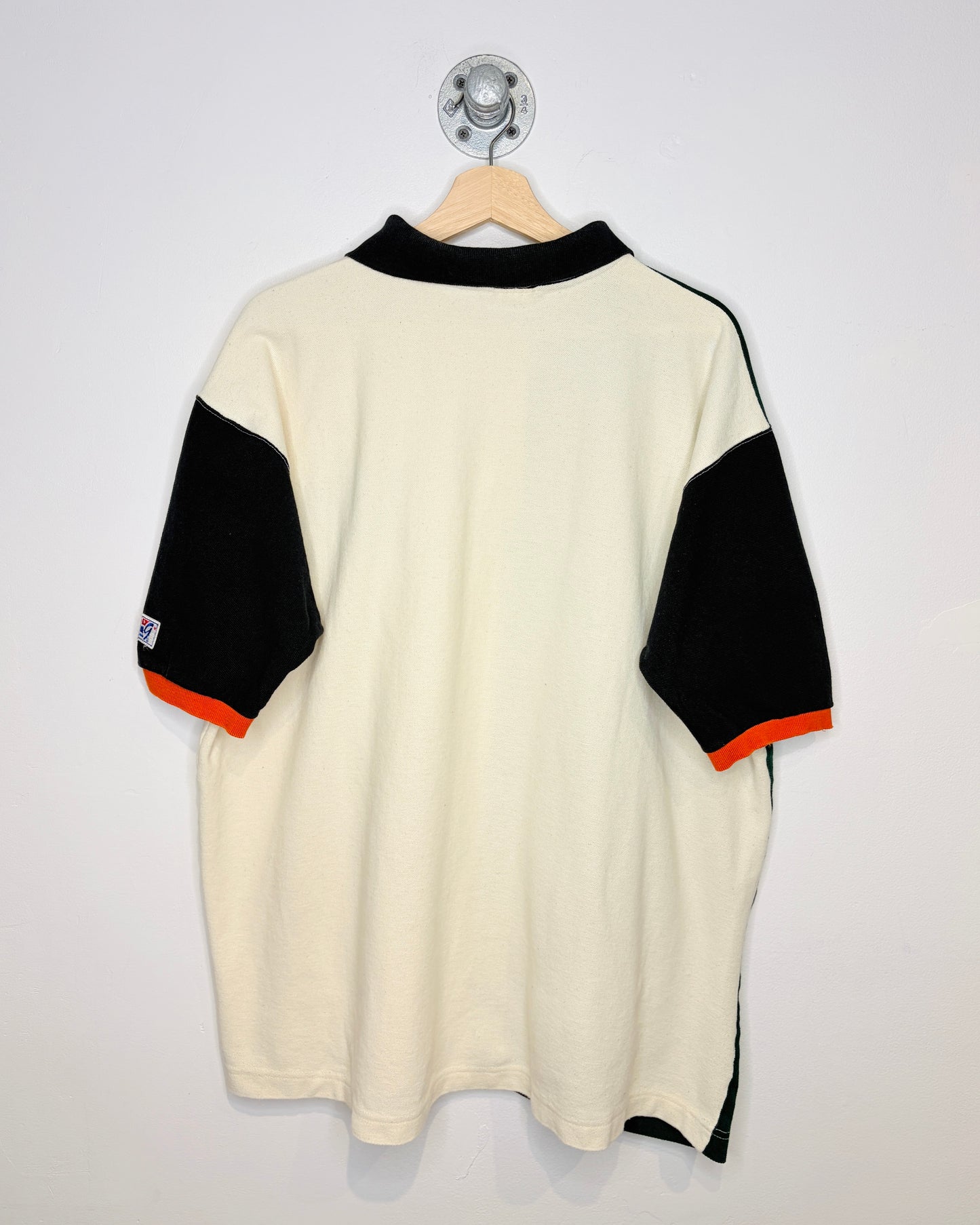 Vintage 90s Baltimore Orioles TwoTone Green & White Polo Shirt