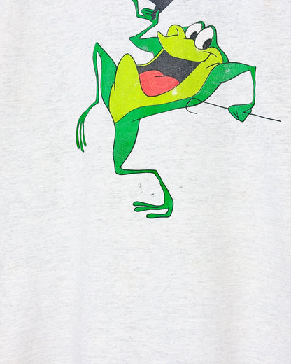 Vintage 1991 ACME Michigan J Frog Ash Grey Tee Shirt