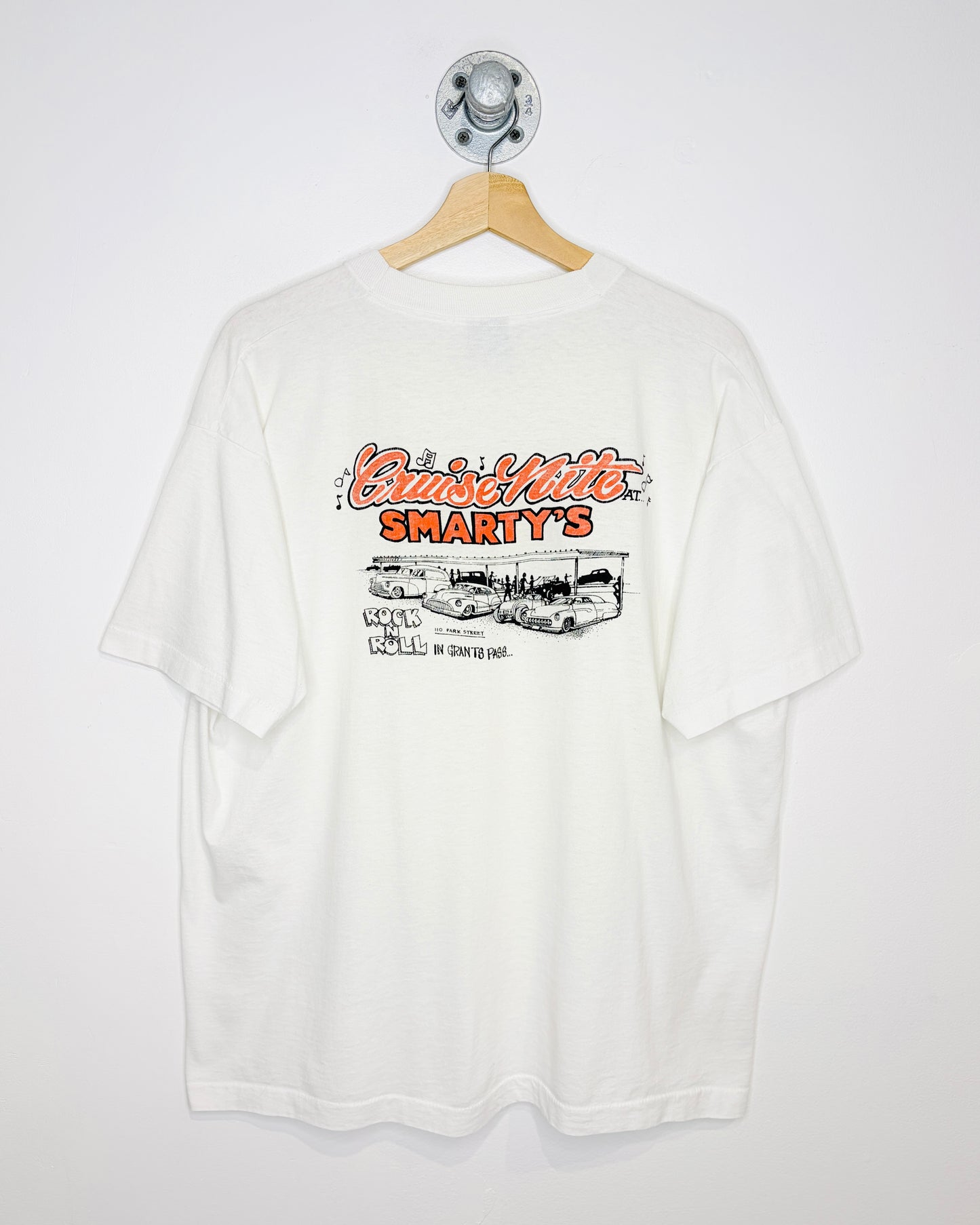 Vintage 90s Cruise Nite At Smarty’s White Tee Shirt