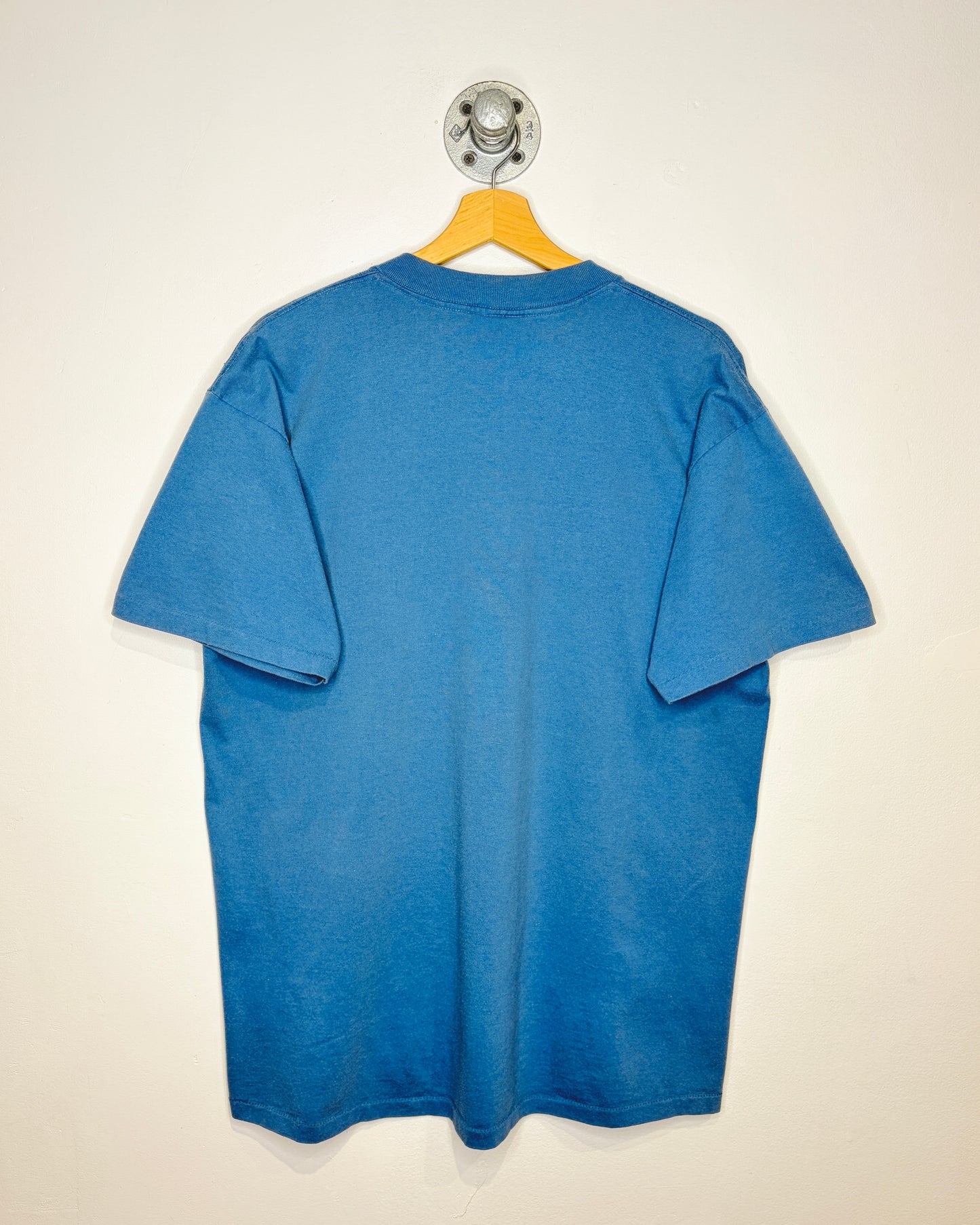 Vintage 90s Art By The River Faded Slate Blue Tee Shirt