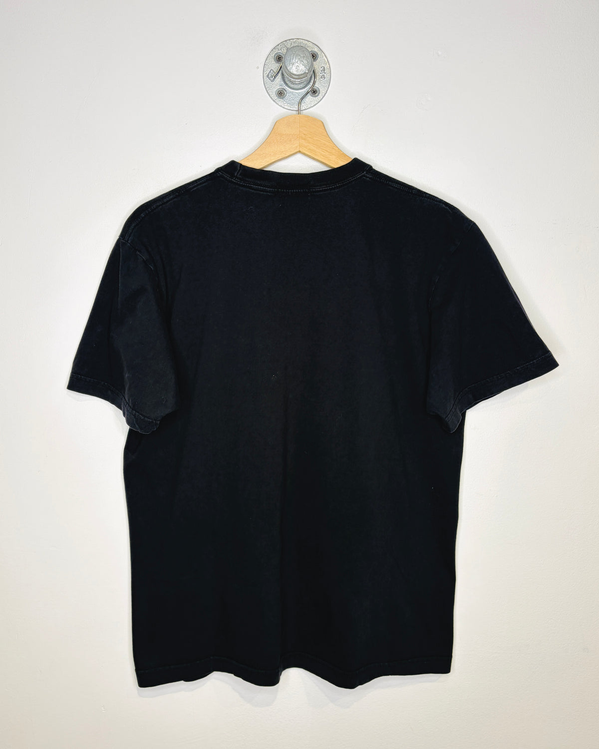 Vintage Japan Shine Dragon Flaky Gold Print Black Shirt