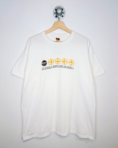 Vintage 2000s Mgd Genuine Draft Music Jet Tour White Tee Shirt