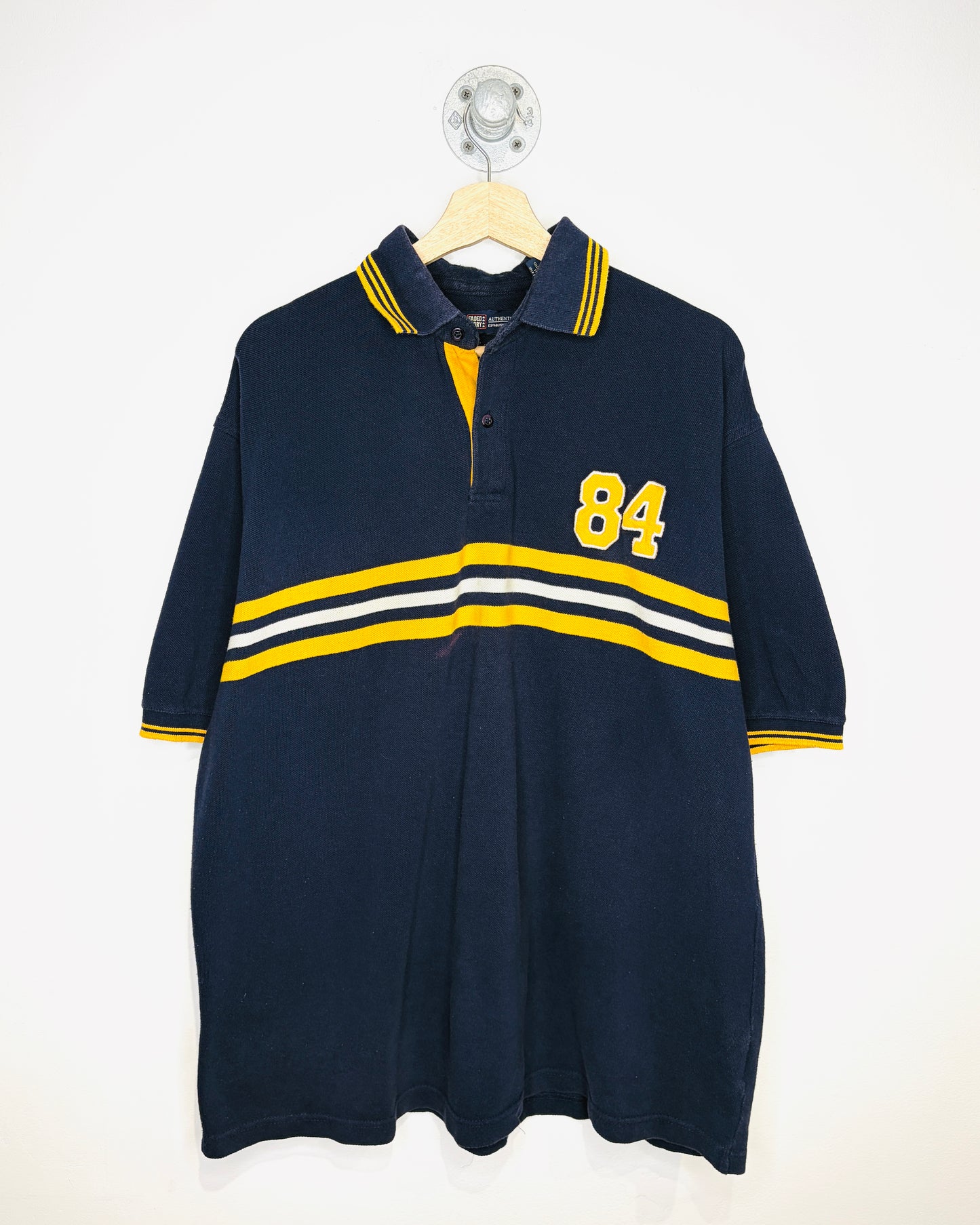 2000s Faded Glory Navy & Yellow Polo Shirt