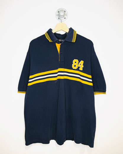 2000s Faded Glory Navy & Yellow Polo Shirt
