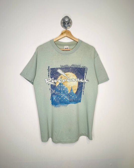 Vintage 90s River Dance The Show Light Blue Tee Shit