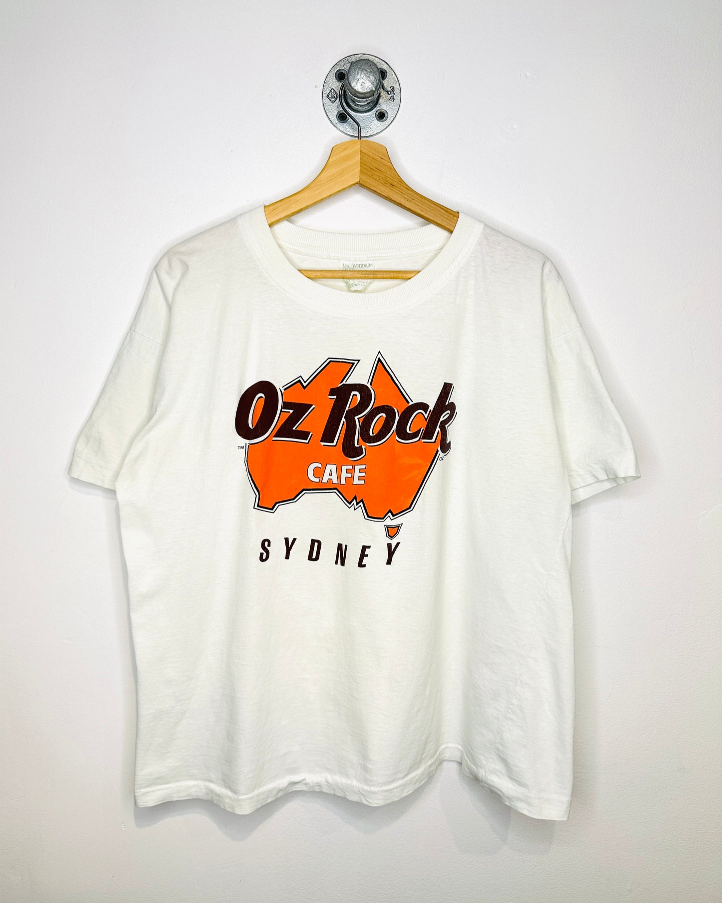 Vintage 90s Oz Rock Cafe Sydney White Tee Shirt