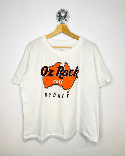Vintage 90s Oz Rock Cafe Sydney White Tee Shirt