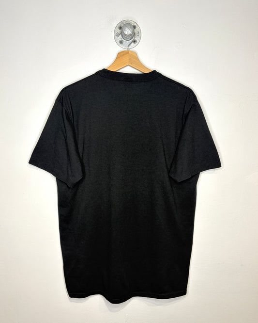 Vintage 90s Marinette Russell Athletic Paper Thin Black Tee Shirt