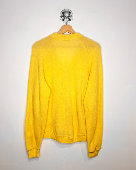 Vintage 1970s Jantzen Light Yellow Wool Blend Cardigan