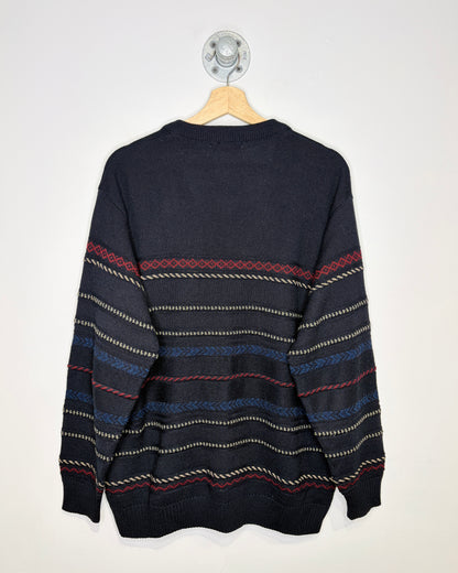 Vintage 90s “Blue Gioferrari” Black Cardigan