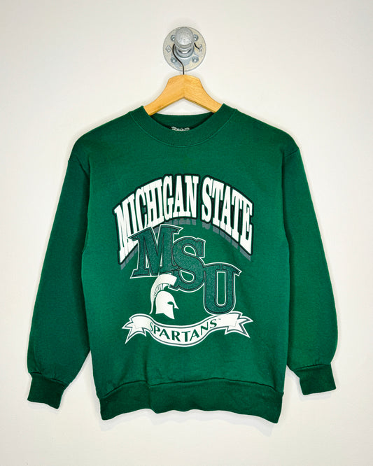 Vintage 90s Michigan State Green Crewneck Sweatshirt