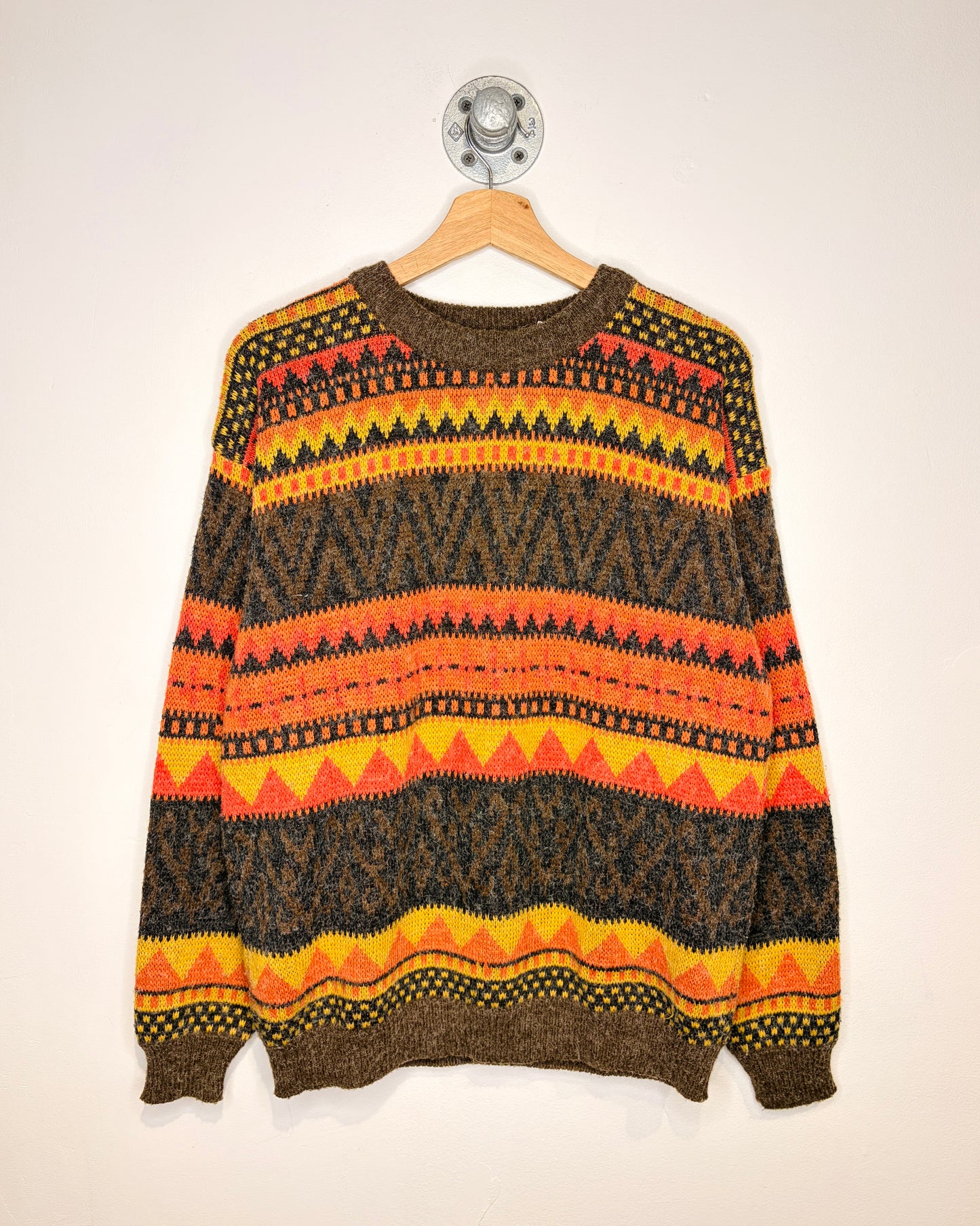 Vintage 90s “Concept” Earth Tone Patterned Sweater
