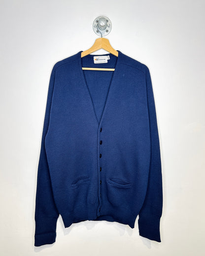 Vintage 90s Canadian Made Warren Navy Knit Cardigan