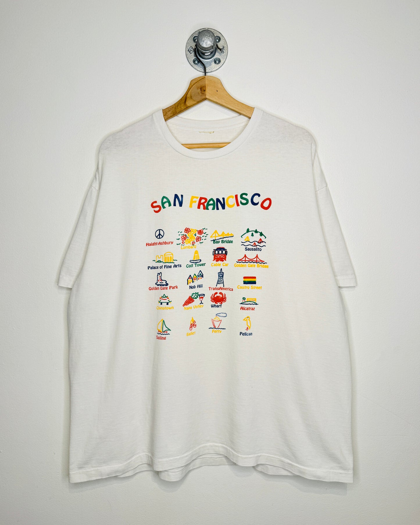 Vintage 90s San Francisco Boxy White Tee Shirt