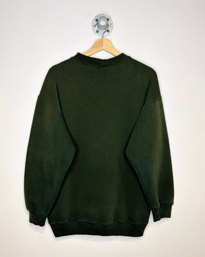 Vintage 90s Distressed Gooba University Of Alberta Faded Green Crewneck Sweatshirt