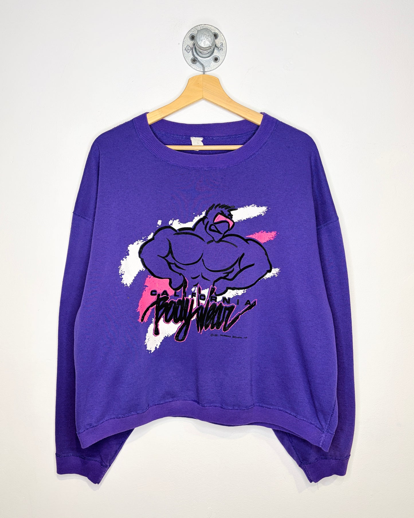 Vintage 1981 California Body Wear Boxy Purple Crewneck Sweatshirt