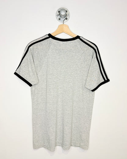 Vintage 80s Adidas TwoTone Grey & Black Ringer Tee Shirt