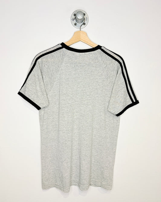 Vintage 80s Adidas TwoTone Grey & Black Ringer Tee Shirt