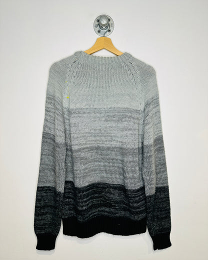 Vintage 1980s Barnaby Grey And Black Acrylic Sweater