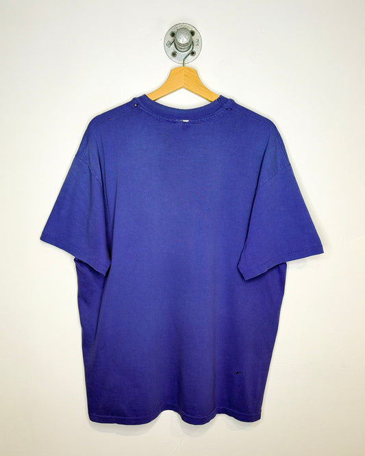 Vintage 90s Whittier College Athletics Faded Purple Tee Shirt
