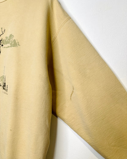 2000s Windriver White Tail Yellow Crewneck Sweatshirt