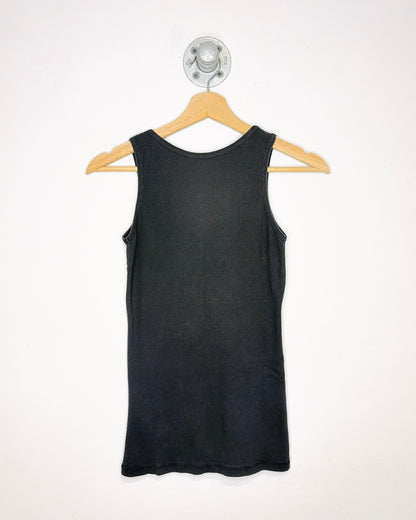 Y2K Women's Rock & Luxe Black Ribbed Tank Top