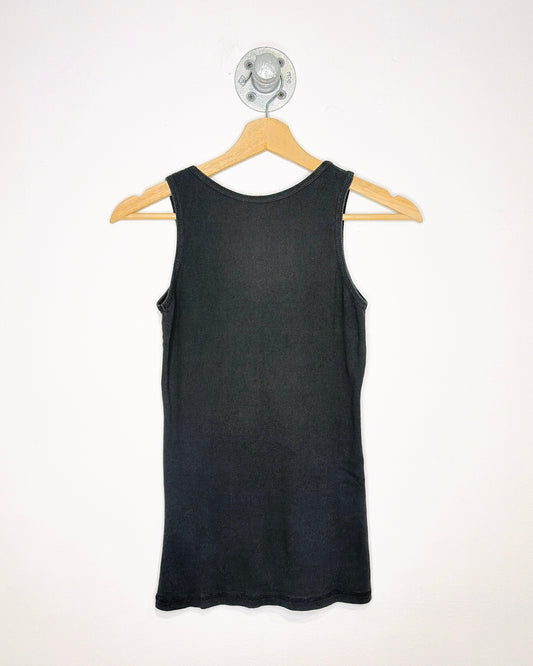 Y2K Women's Rock & Luxe Black Ribbed Tank Top