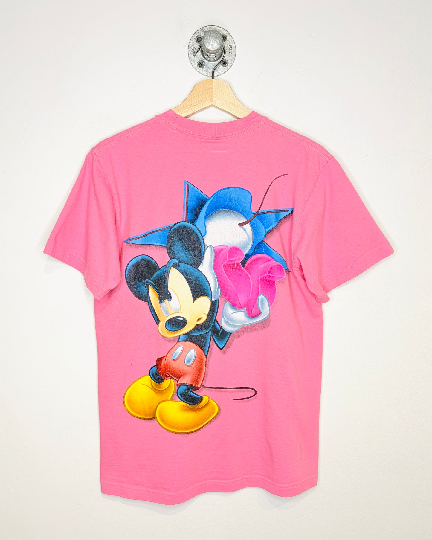 Vintage Disney Florida Mickey & Minnie Double Sided Pink Tee Shirt