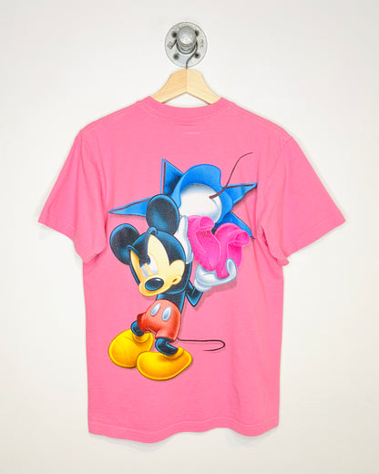 Vintage Disney Florida Mickey & Minnie Double Sided Pink Tee Shirt