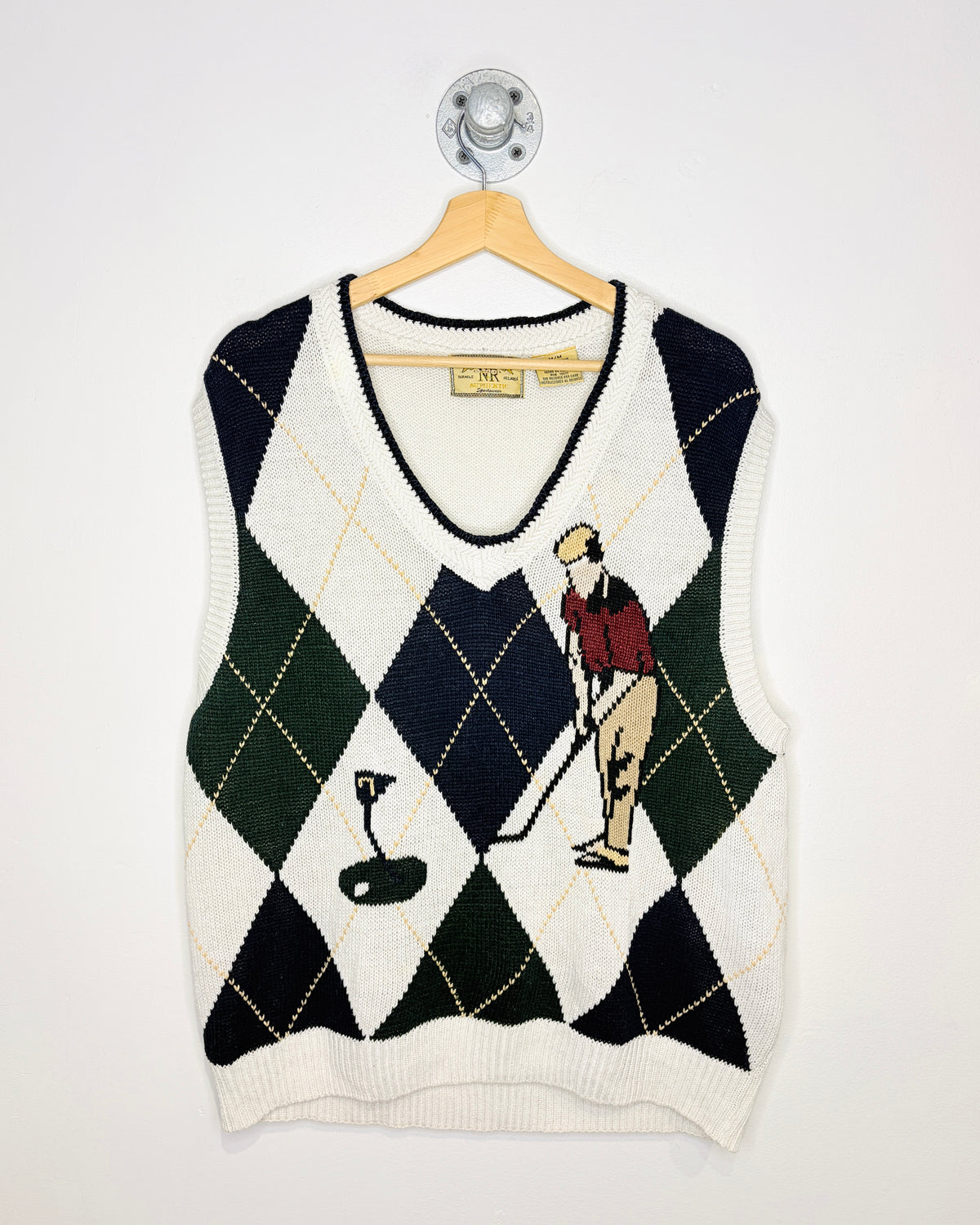 Vintage 90s New River Co Golf Argyle Print Sweater Vest