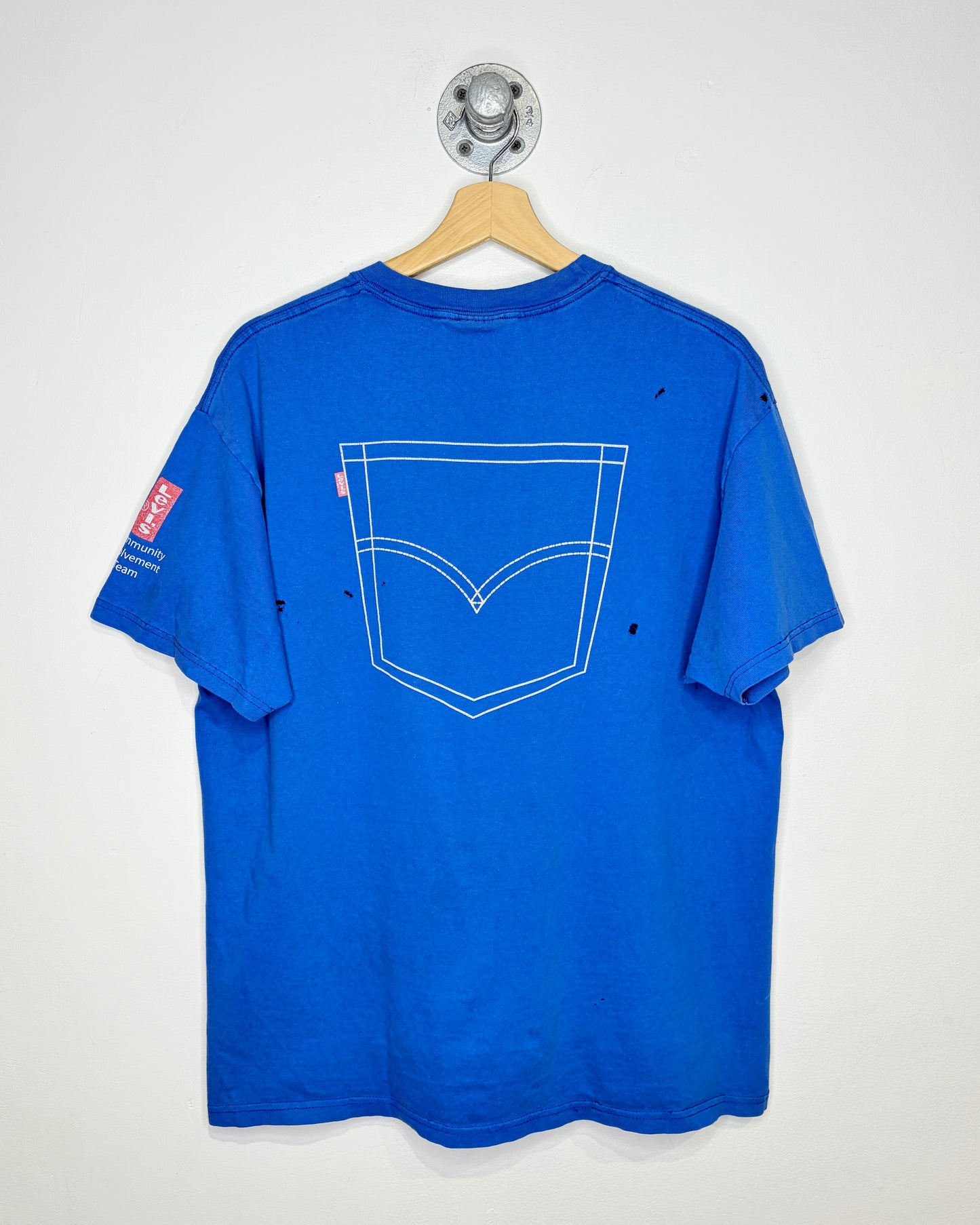 2000s Levi Strauss & Co Blue Distressed Tee Shirt