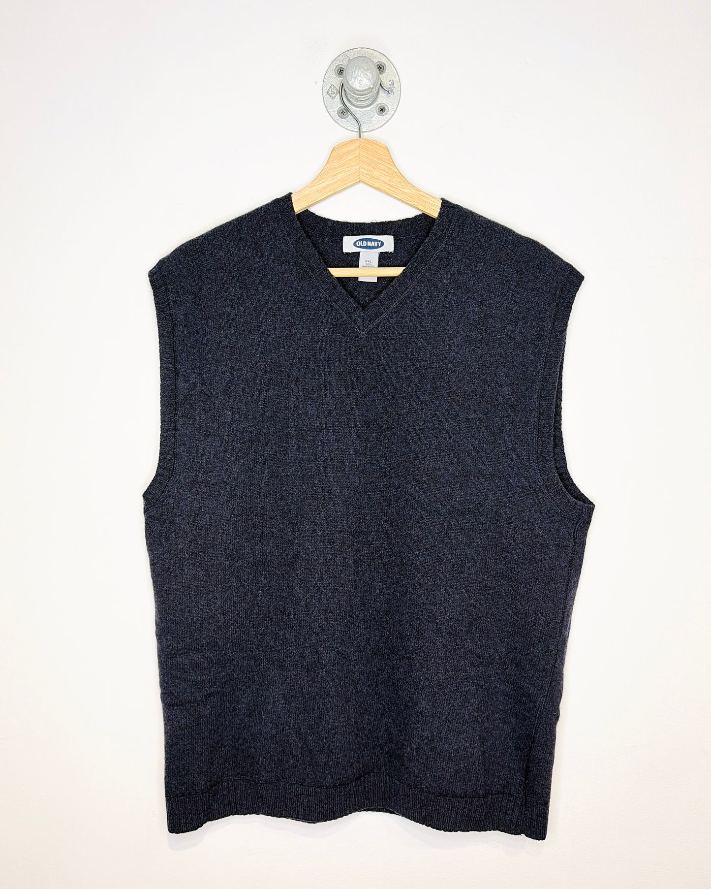 Vintage Early 2000s Old Navy Lambswool Navy Blue Sweater Vest