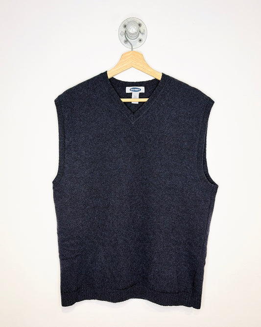 Vintage Early 2000s Old Navy Lambswool Navy Blue Sweater Vest