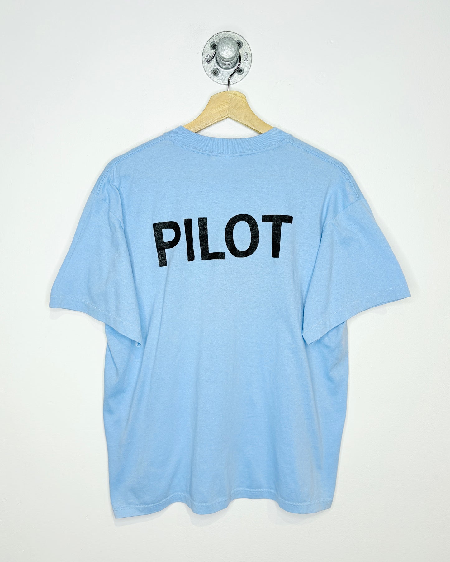 Vintage 1980s Shawnee Autumn Balloon Festival Light Blue Tee Shirt