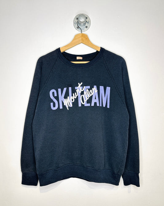 Vintage 80s Mount Allan Ski Team Black Crewneck Sweatshirt