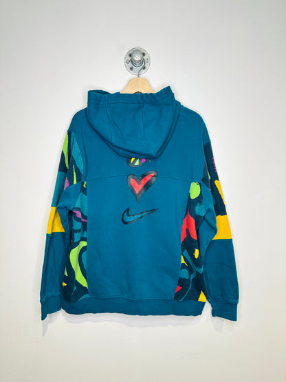 Nike Turquoise Multi Print Blocked Heart Hoodie