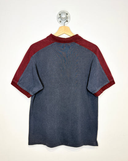 Vintage Bum Equipment Navy & Dark Red 1/4 Zip Polo Shirt