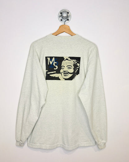 Vintage 90s MS25 Heather Grey Henley Longsleeve Shirt