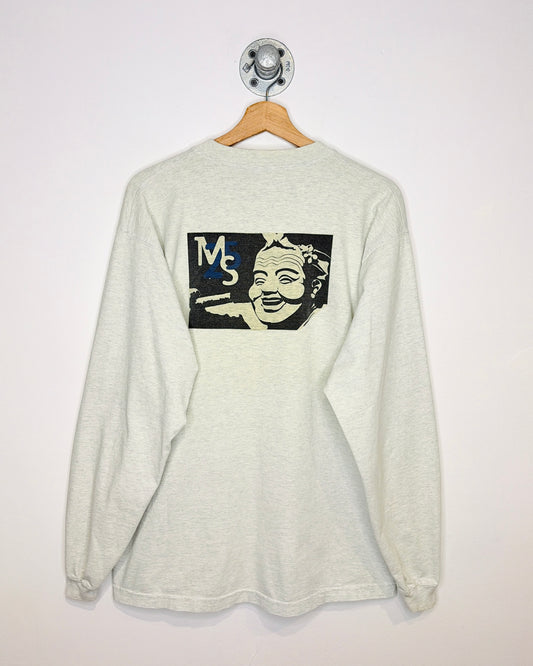 Vintage 90s MS25 Heather Grey Henley Longsleeve Shirt