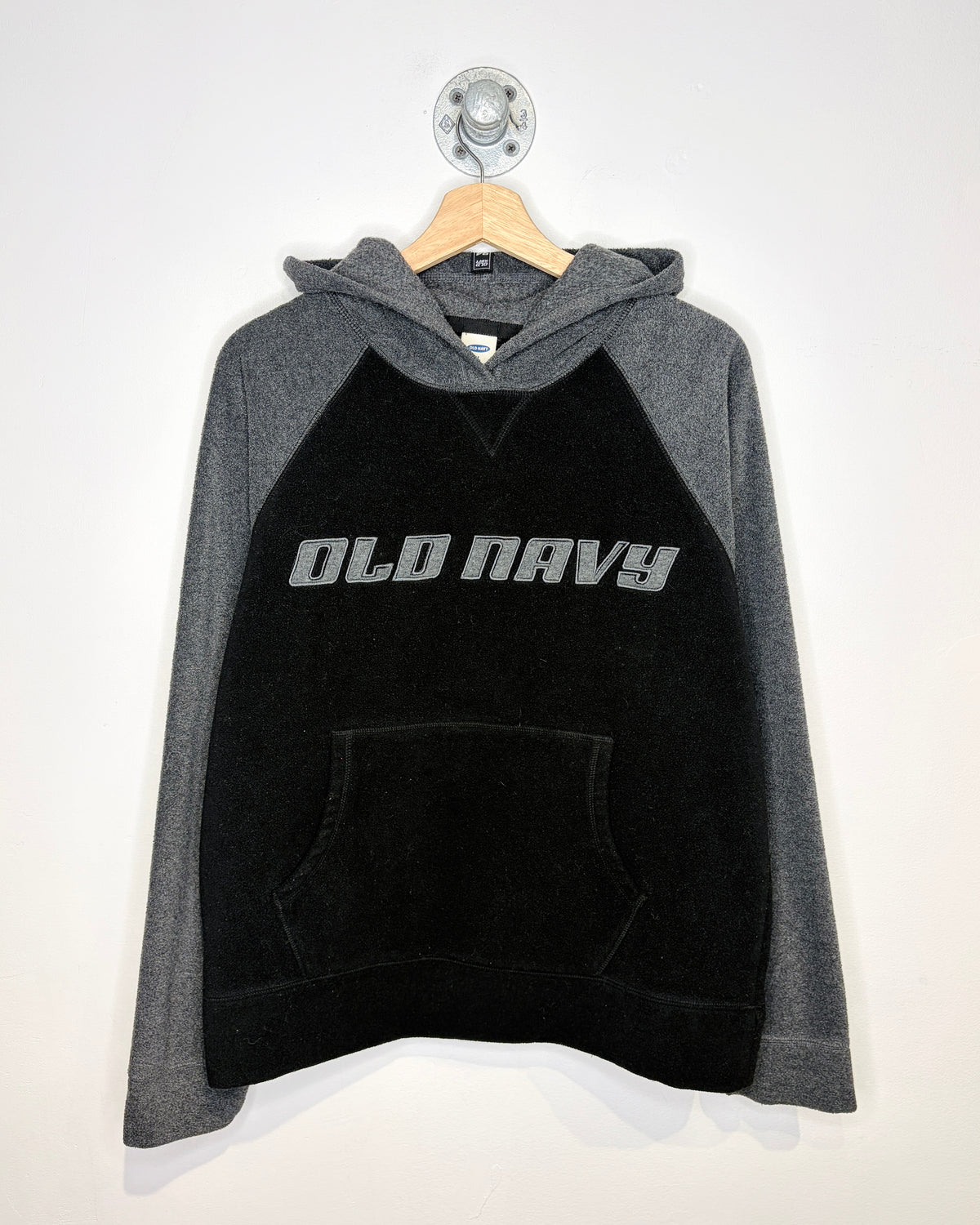 2000s Old Navy TwoTone Grey & Black Fleece Hoodie