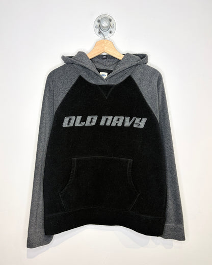 2000s Old Navy TwoTone Grey & Black Fleece Hoodie